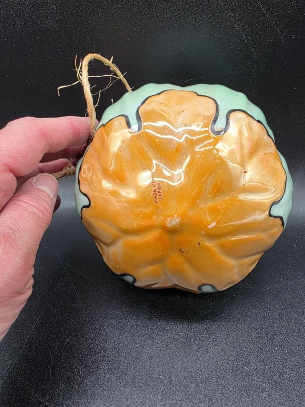 Vintage Lusterware Hanging Floral Frog Planter Pot Made In Japan Boho MCM